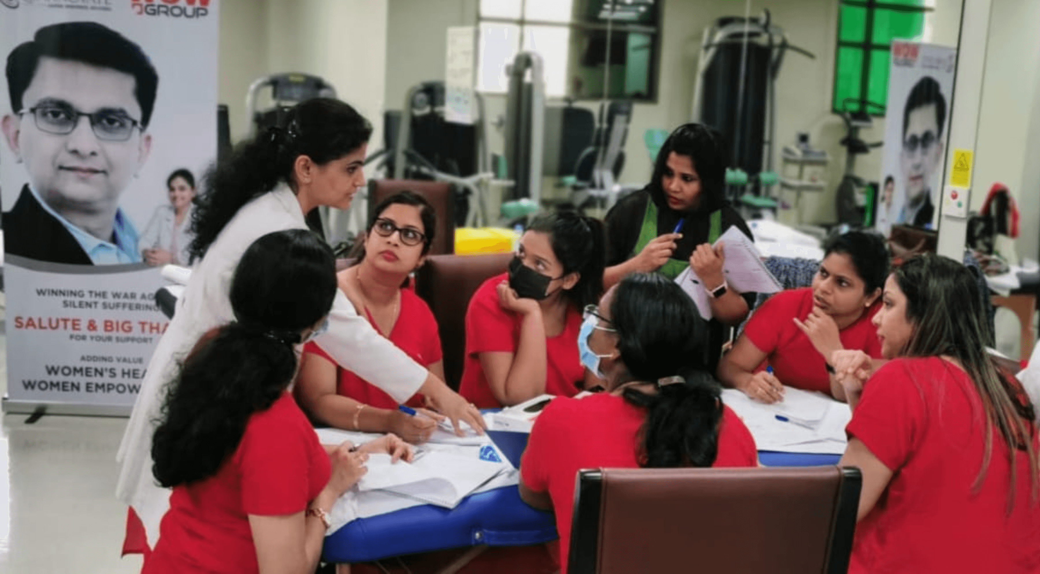 Healthcare professionals learning together in a workshop