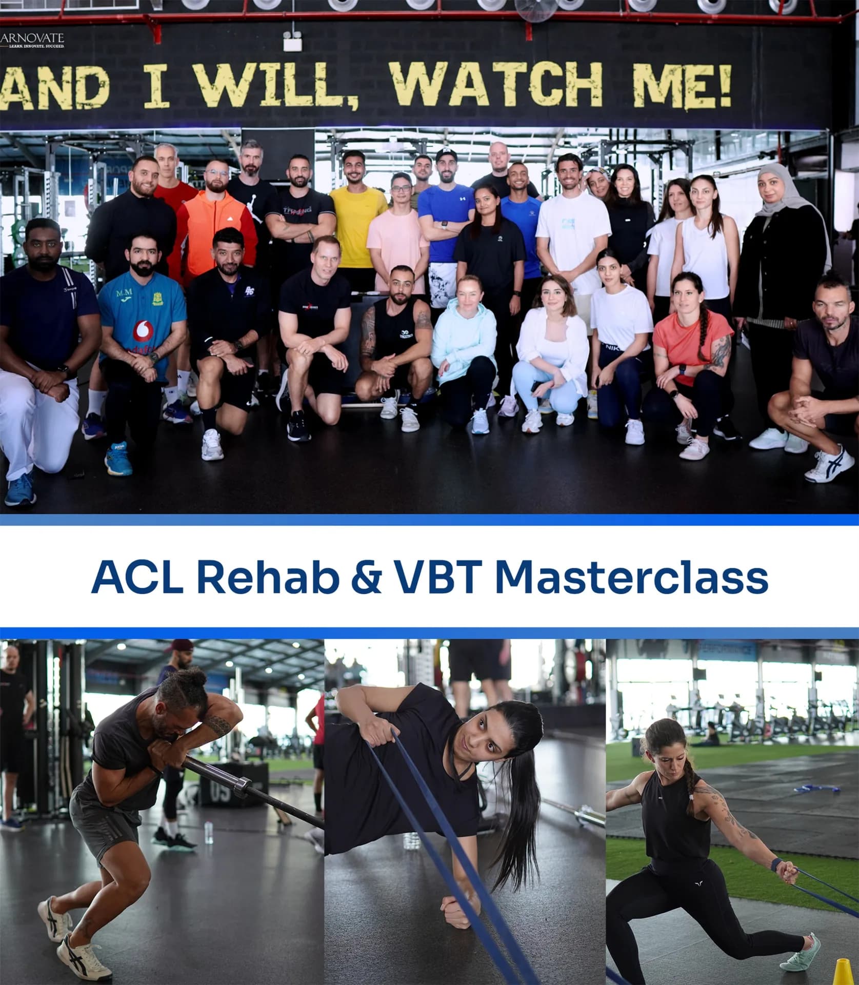ACL Rehab & VBT Masterclass — participants training in the gym